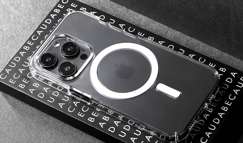 Caudabe Lucid Ultra Slim & MagSafe Case iPhone 14 Pro Max 6.7 Crystal / White - Image 4