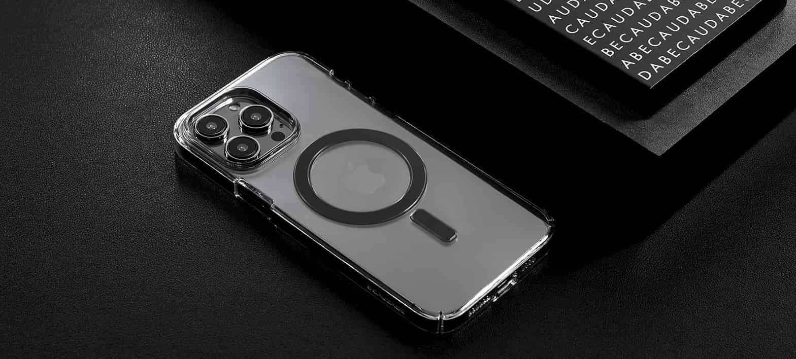 Caudabe Lucid Ultra Slim & MagSafe Case iPhone 14 Pro 6.1 Crystal / Charcoal - Image 2