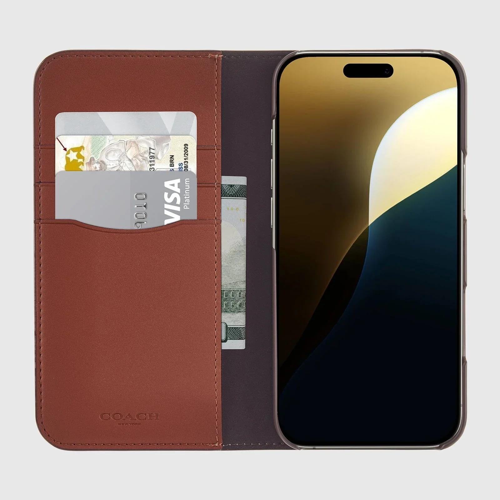 Coach Folio Case Signature for iPhone 16 Pro Max - Tan - Image 2