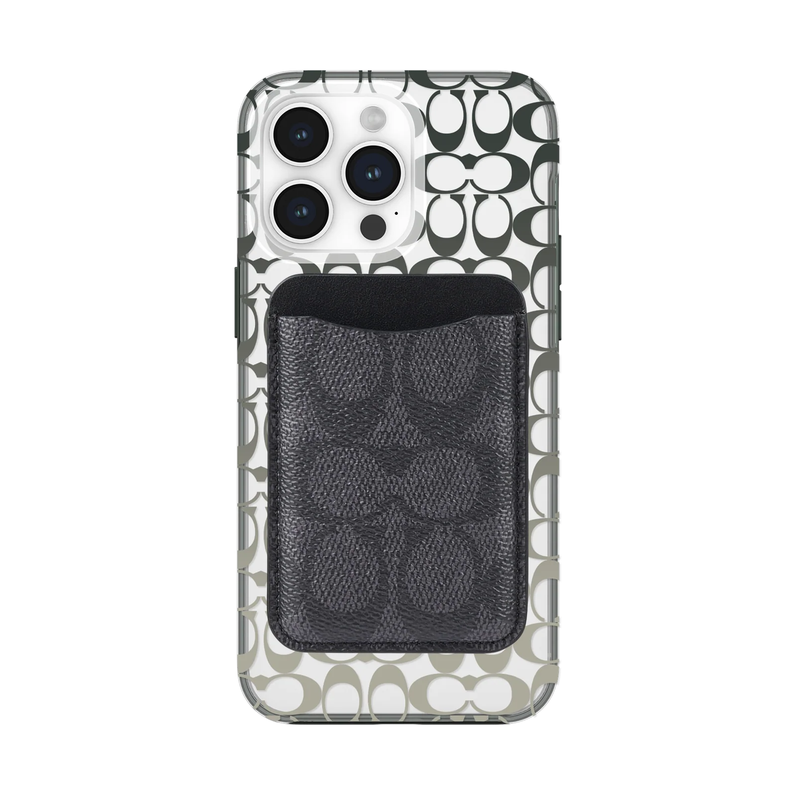Coach MagSafe Card Holder Magnetic Wallet - Signature Charcoal - Image 2