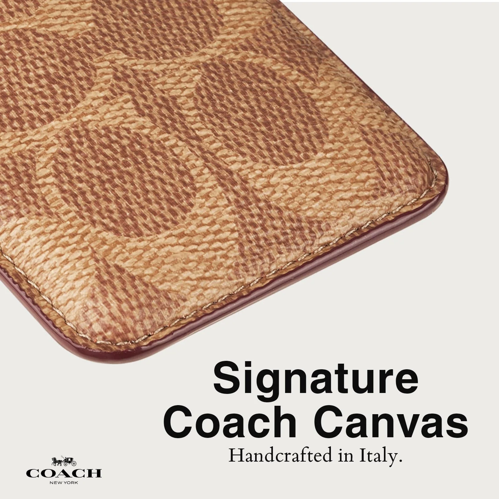Coach MagSafe Card Holder Magnetic Wallet - Signature Tan - Image 3