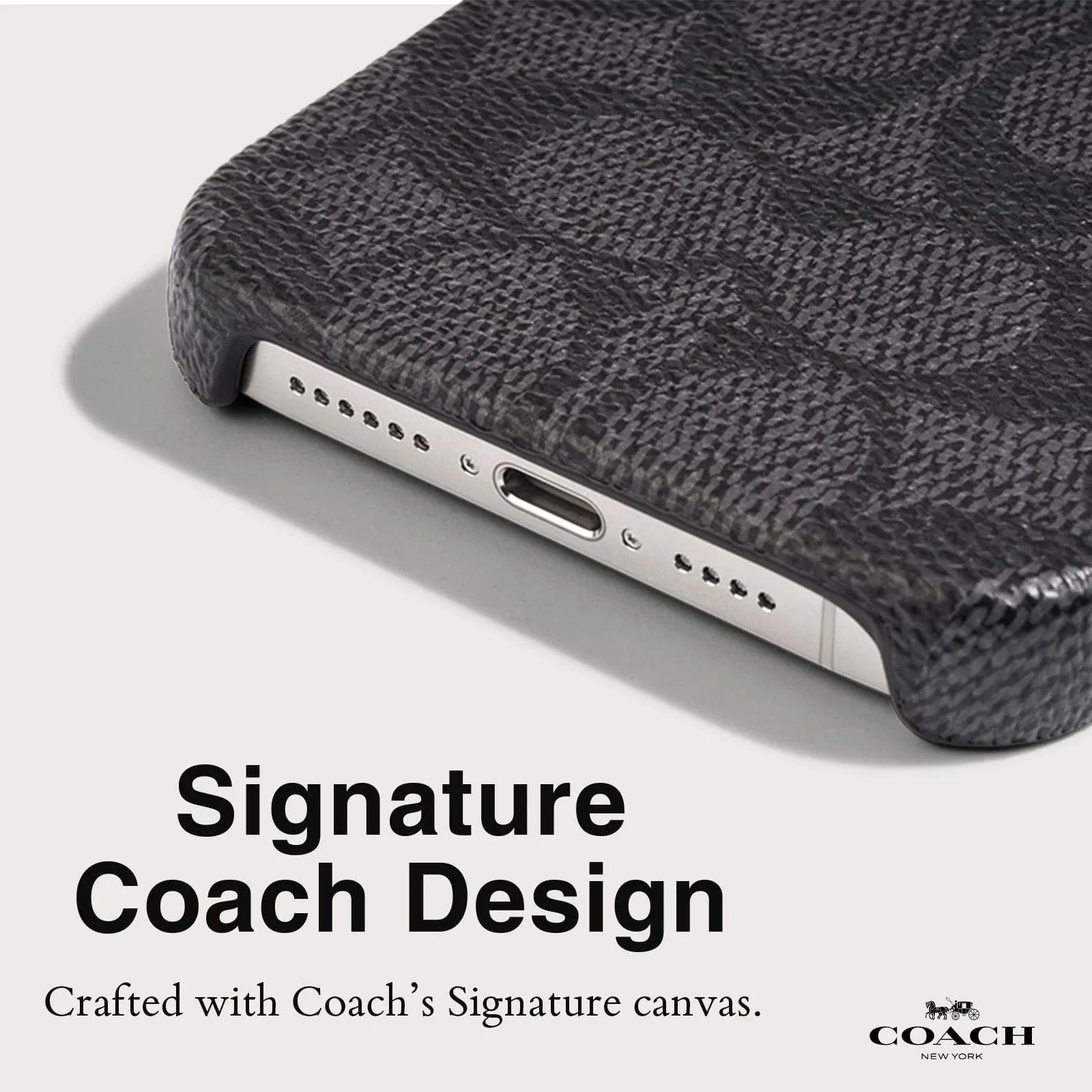Coach Slim Case Signature for iPhone 15 Pro Charcoal - Image 5