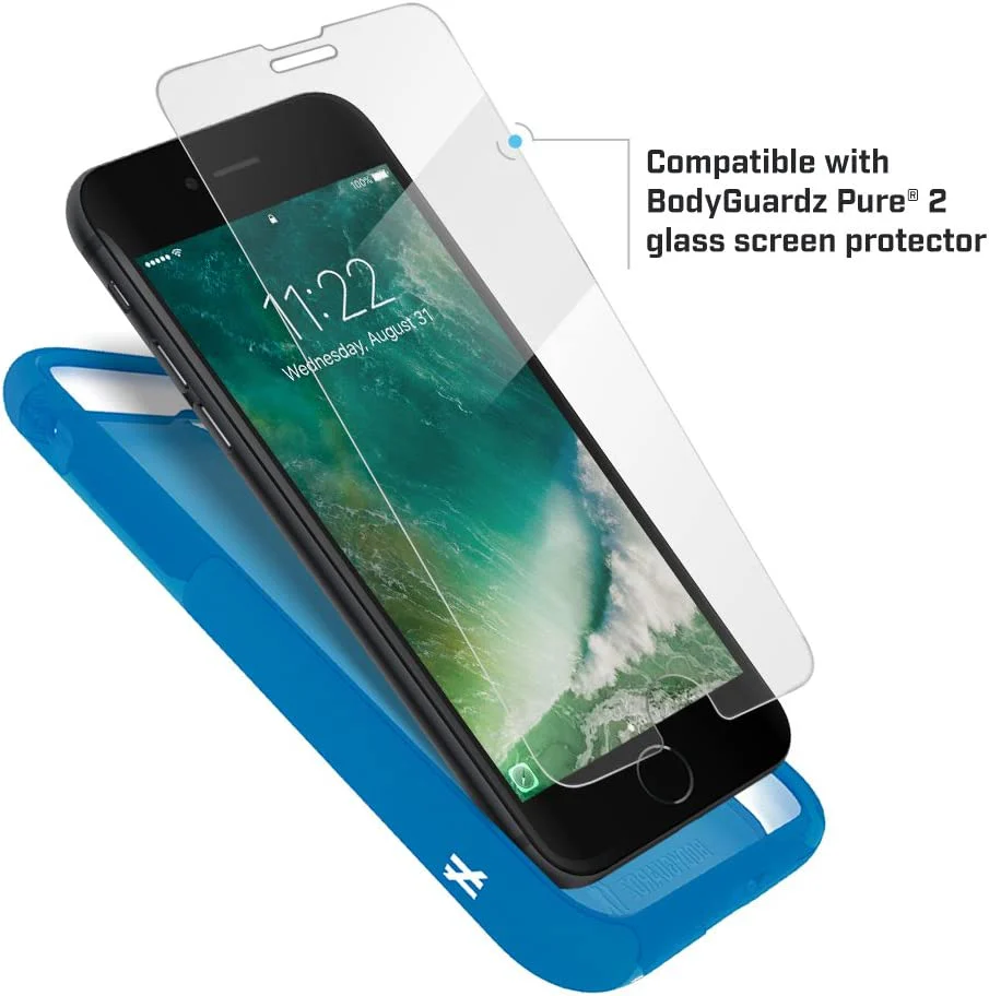 BodyGuardz Ace Pro Case with Unequal Technology for iPhone 8 Plus / 7 Plus / 6s Plus - Blue - Image 4