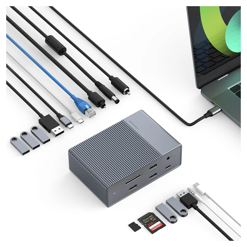 HyperDrive GEN2 16-Port Thunderbolt 3 Docking Station - Silver - Image 7