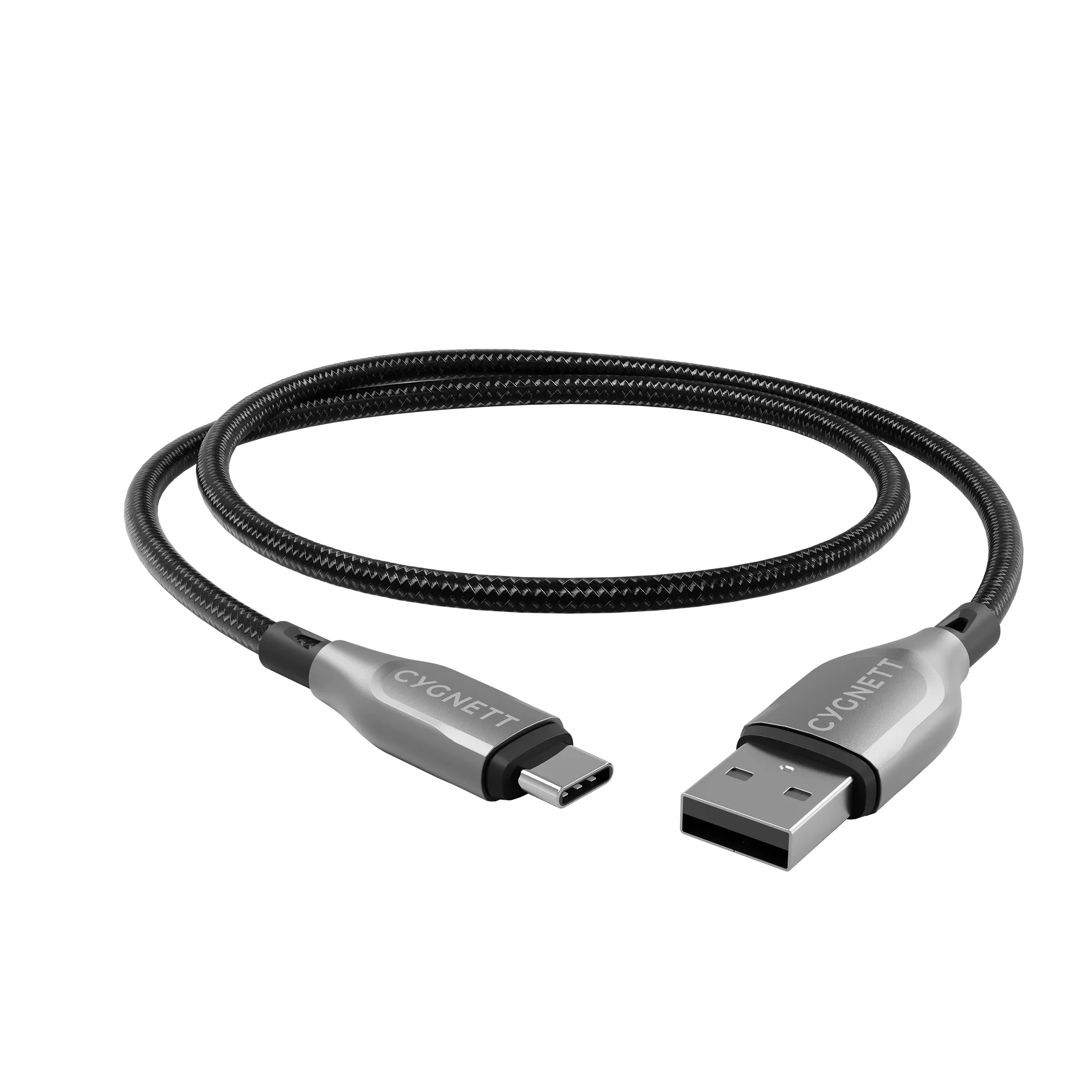 Cygnett Armoured Braided Cable 1M USB-C to USB-A USB 2.0 - Black - Image 4