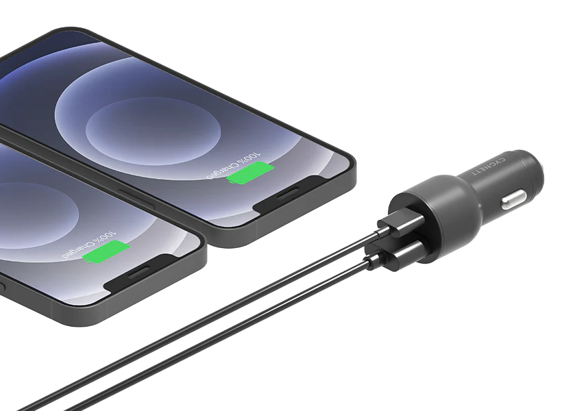 Cygnett Dual Port Car Charger 20W USB-C PD & 20W QC 3.0 - Black - Image 2