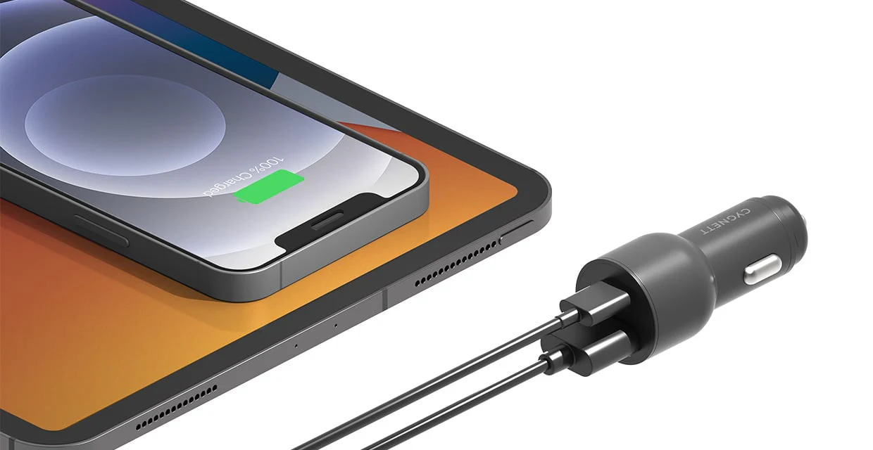 Cygnett Dual Port Car Charger 20W USB-C PD & 20W QC 3.0 - Black - Image 4