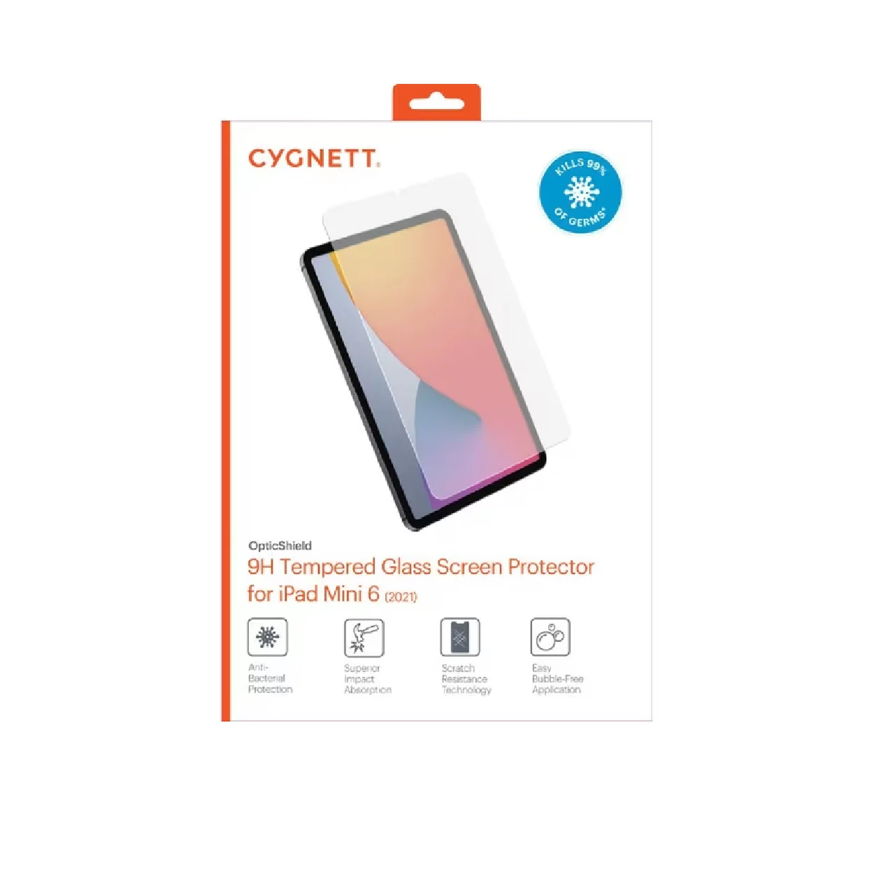 Cygnett OpticShield Glass Screen Protector for iPad Mini 6 / 7 (A17 Pro) - Image 4