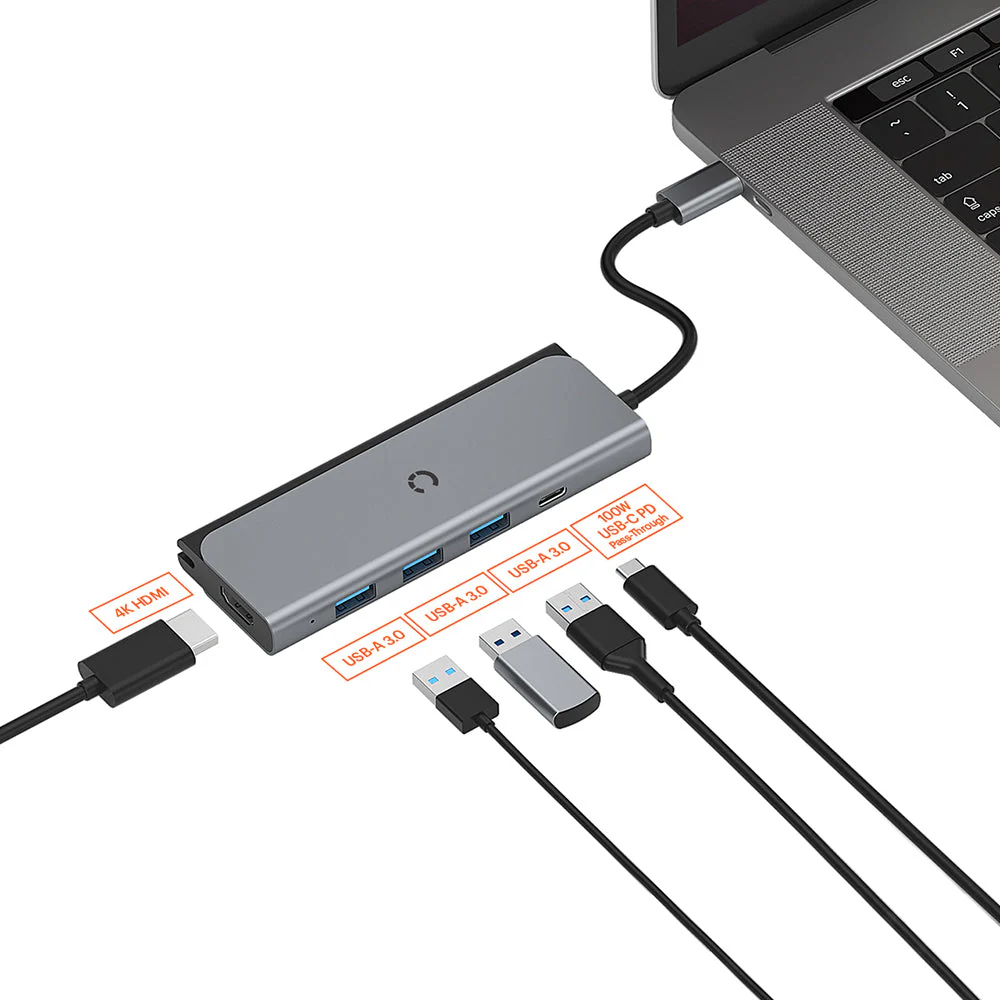 Cygnett USB-C Hub TravelMate 100W USB-C PD & 3x USB-A & 4K HDMI - Image 6