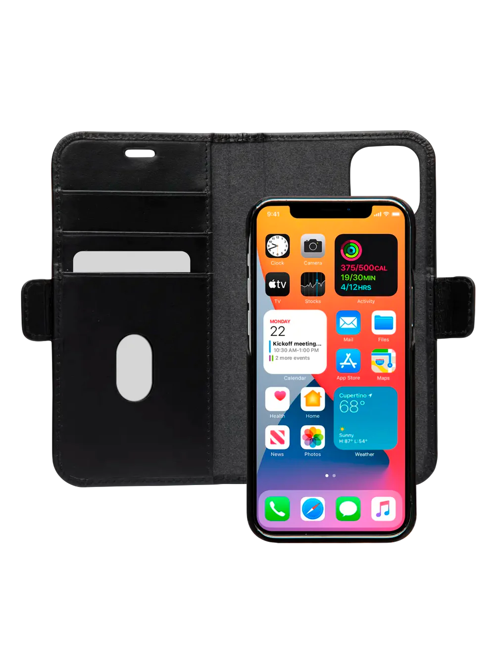 Dbramante1928 Lynge Leather Folio Case iPhone 12 / 12 Pro Black with FREE SCREEN GUARD - Image 3