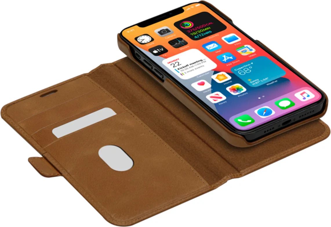 Dbramante1928 Lynge Leather Folio Case iPhone 12 Pro Max 6.7 inch - Tan - Image 11