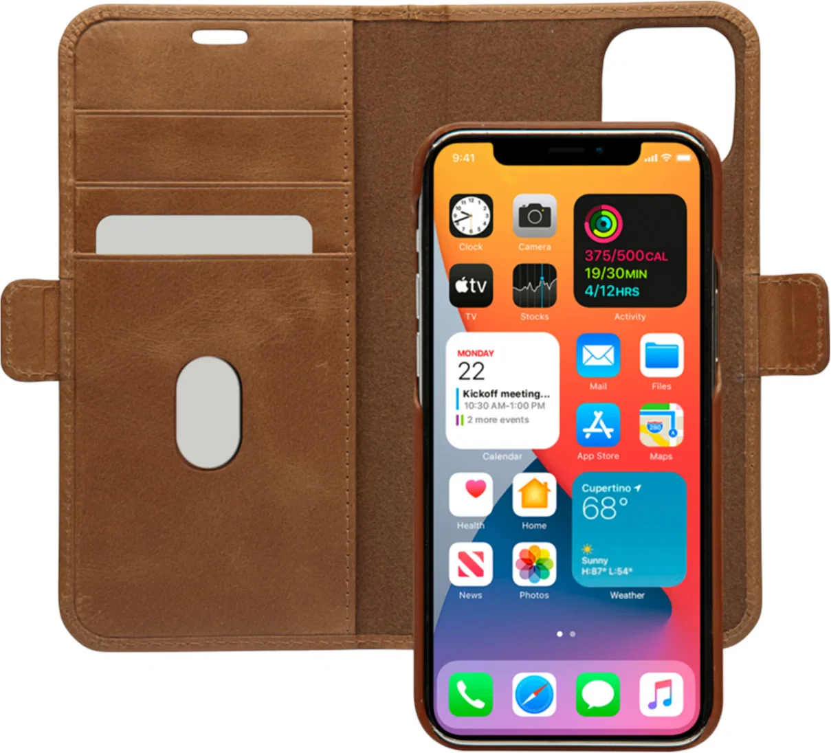 Dbramante1928 Lynge Leather Folio Case iPhone 12 Pro Max 6.7 inch - Tan - Image 3