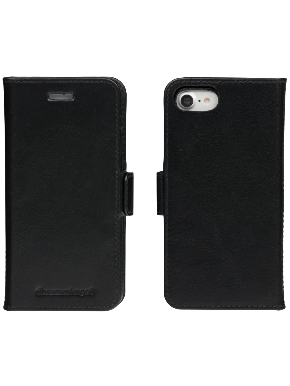 Dbramante1928 Lynge Leather Folio Case iPhone SE 3rd / 2nd / 8 / 7 Black - BONUS Screen Protector - Image 2