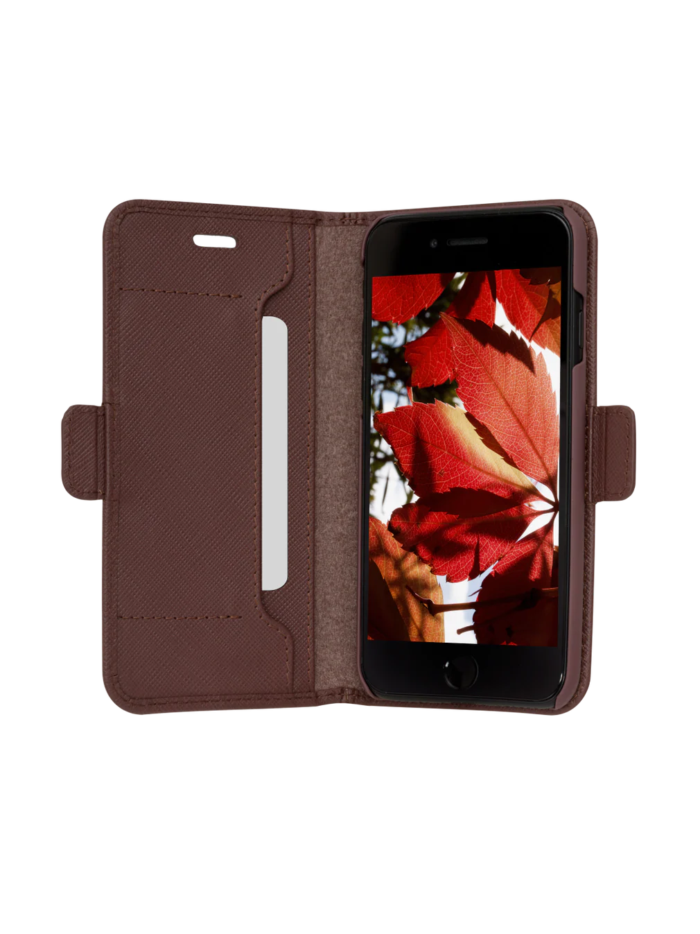 Dbramante1928 Milano Saffiano Leather Folio Case iPhone SE 3rd / 2nd / 8 / 7 - Dark Chocolate - Image 2
