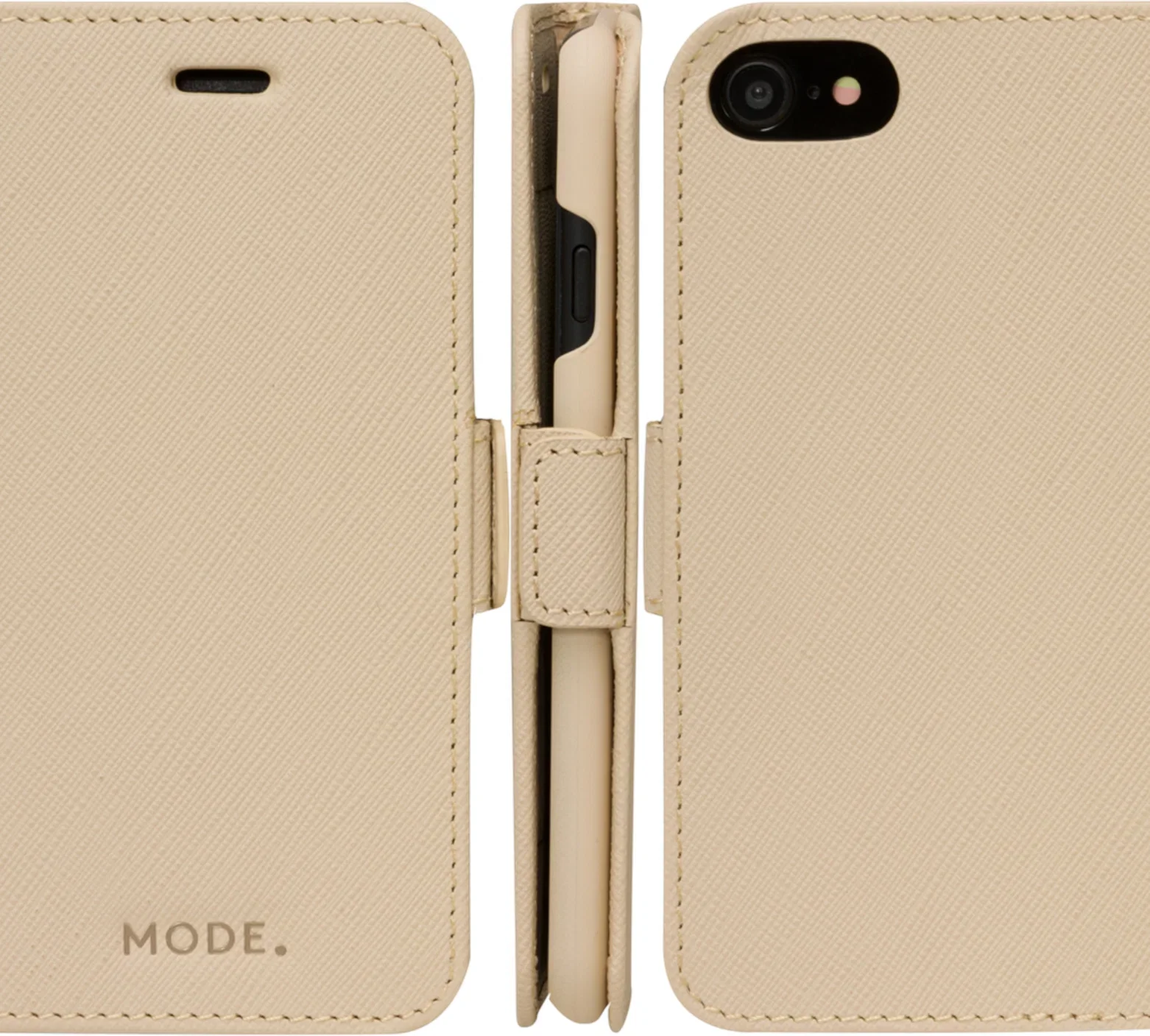 Dbramante1928 Milano Saffiano Leather Folio Case iPhone SE 3rd / 2nd / 8 / 7 - Sahara Sand - Image 4
