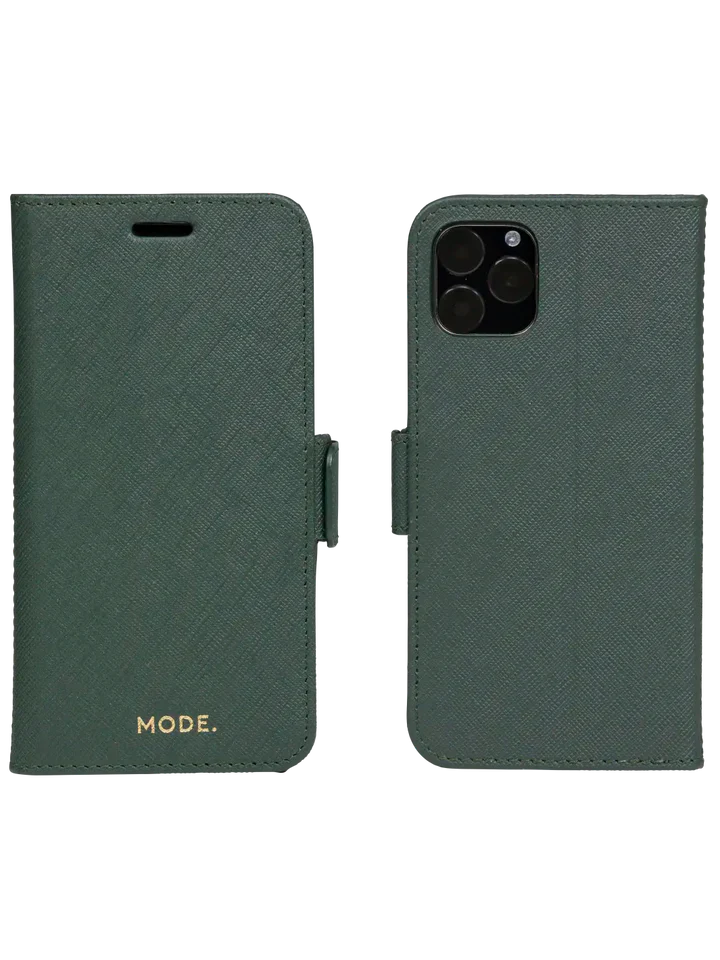Dbramante1928 Milano Saffiano Leather Folio Case iPhone 11 Pro / X / XS - Evergreen (BONUS Screen Protector!!) - Image 2
