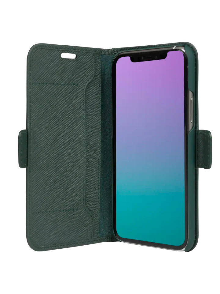 Dbramante1928 Milano Saffiano Leather Folio Case iPhone 11 Pro / X / XS - Evergreen (BONUS Screen Protector!!) - Image 3