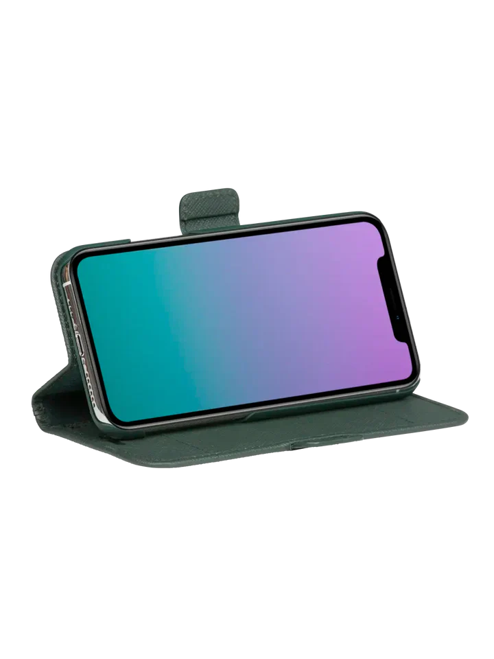 Dbramante1928 Milano Saffiano Leather Folio Case iPhone 11 Pro / X / XS - Evergreen (BONUS Screen Protector!!) - Image 4