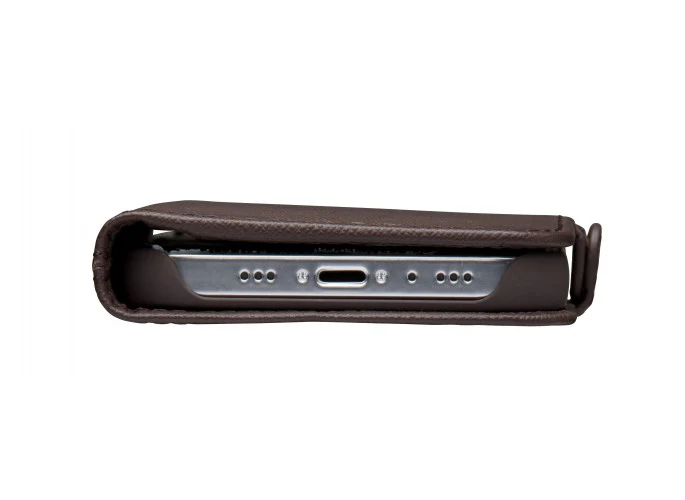 Dbramante1928 Milano Saffiano Leather Folio Case iPhone 12 / 12 Pro Dark Choc with FREE SCREEN GUARD - Image 5