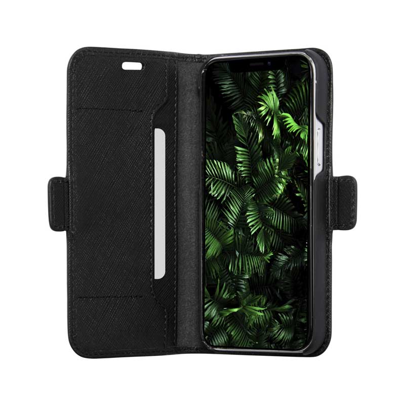 Dbramante1928 Milano Saffiano Leather Folio Case iPhone 12 / 12 Pro Night Black with FREE SCREEN GUARD - Image 5