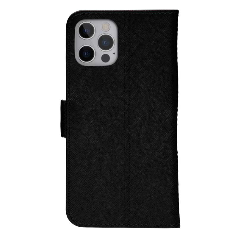 Dbramante1928 Milano Saffiano Leather Folio Case iPhone 12 / 12 Pro Night Black with FREE SCREEN GUARD - Image 6