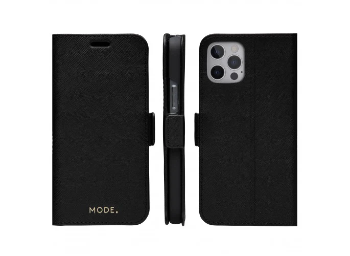 Dbramante1928 Milano Saffiano Leather Folio Case iPhone 12 Pro Max - Night Black - Image 3