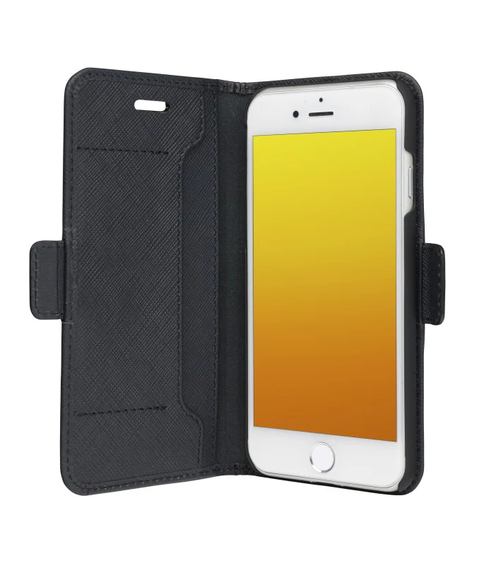 Dbramante1928 Milano Saffiano Leather Folio Case iPhone SE 3rd / 2nd / 8 / 7 - Night Black - Image 2