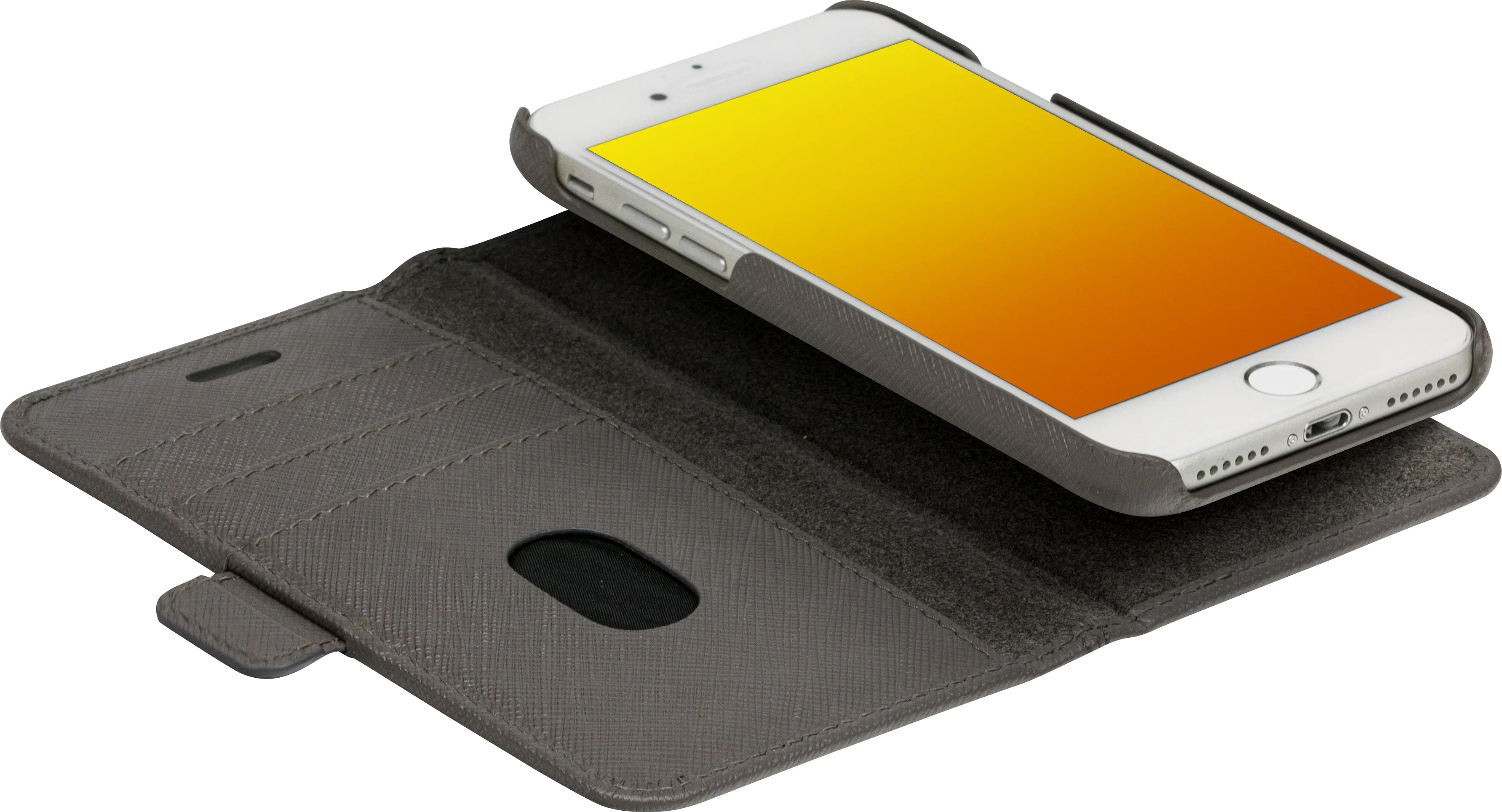 Dbramante1928 New York Leather Folio Case iPhone 8 / 7 / 6 Shadow Grey - BONUS Screen Protector - Image 7