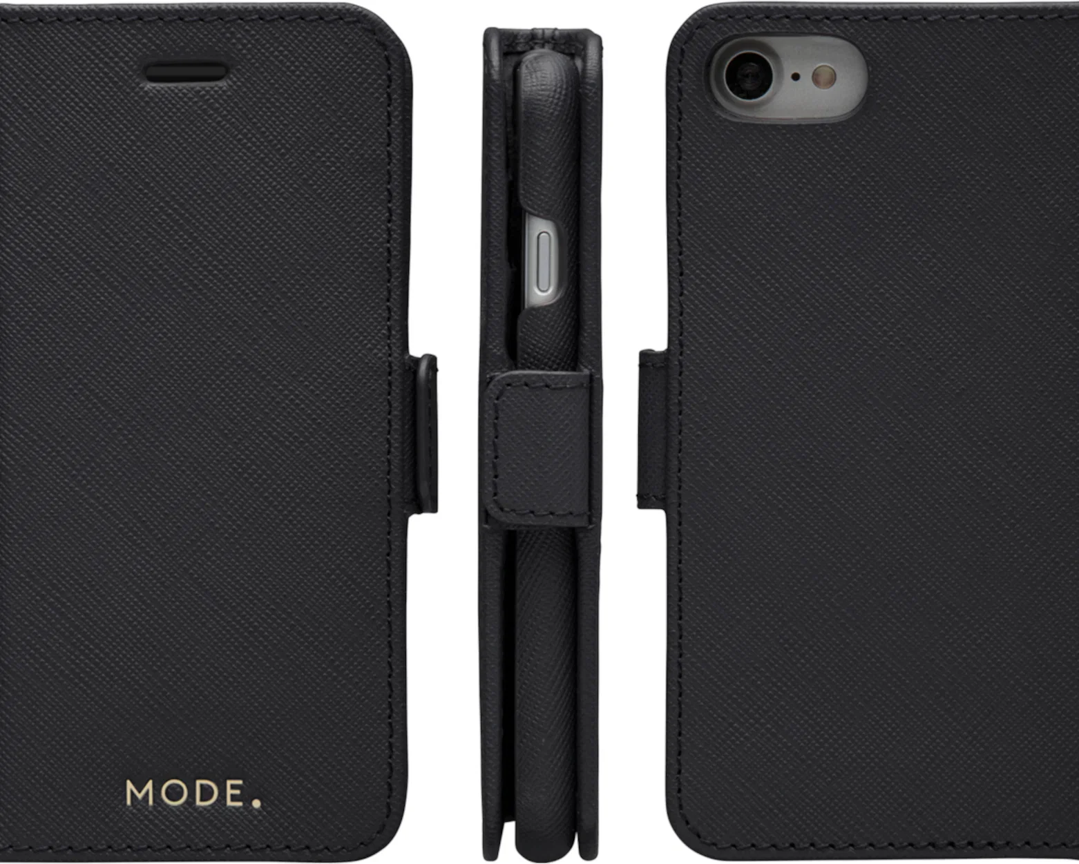 Dbramante1928 New York Leather Folio Case iPhone SE 3rd / 2nd / 8 / 7 Night Black - BONUS Screen Protector - Image 4