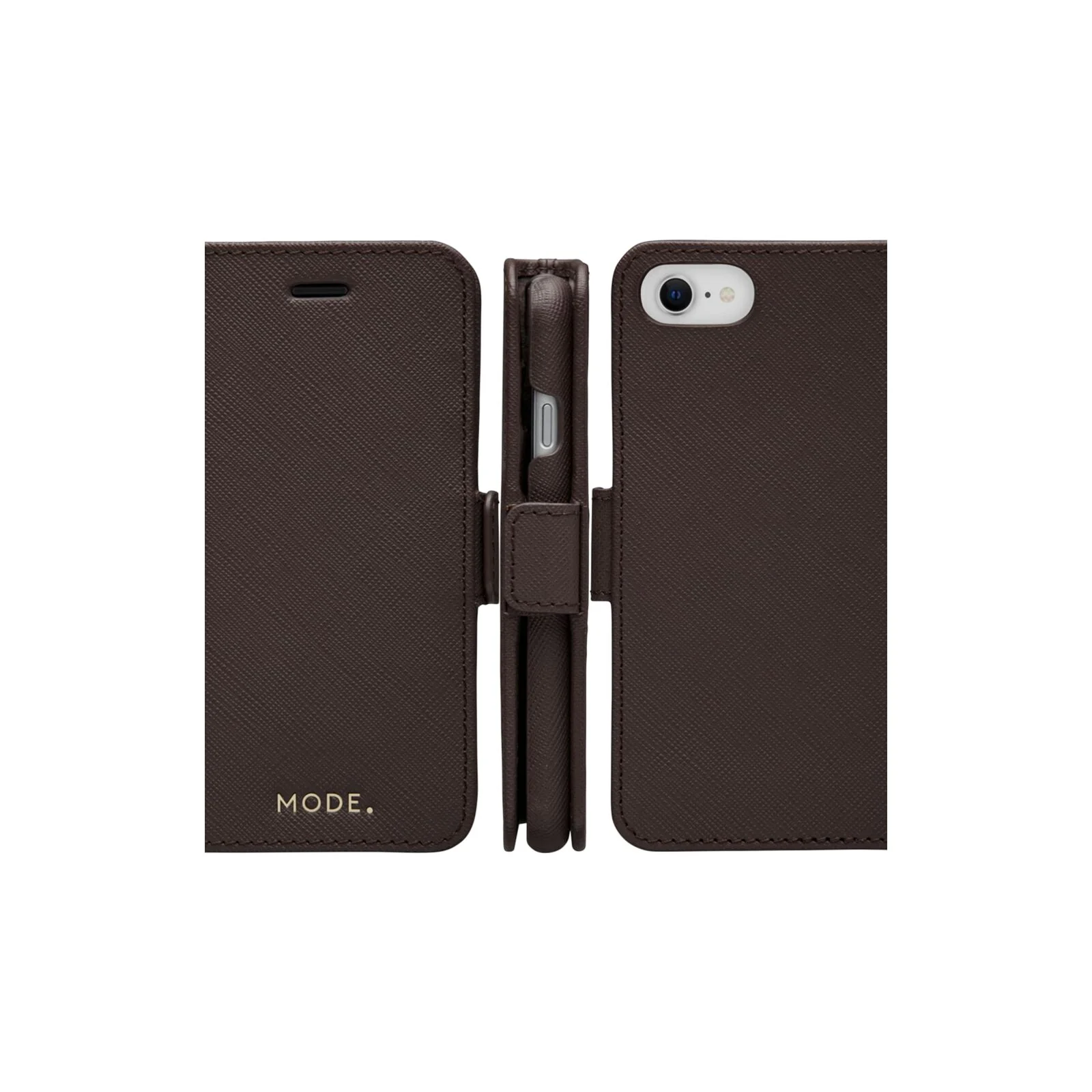Dbramante1928 New York Leather Folio Case iPhone SE 3rd / 2nd / 8 / 7 Dark Chocolate - BONUS Screen Protector - Image 4