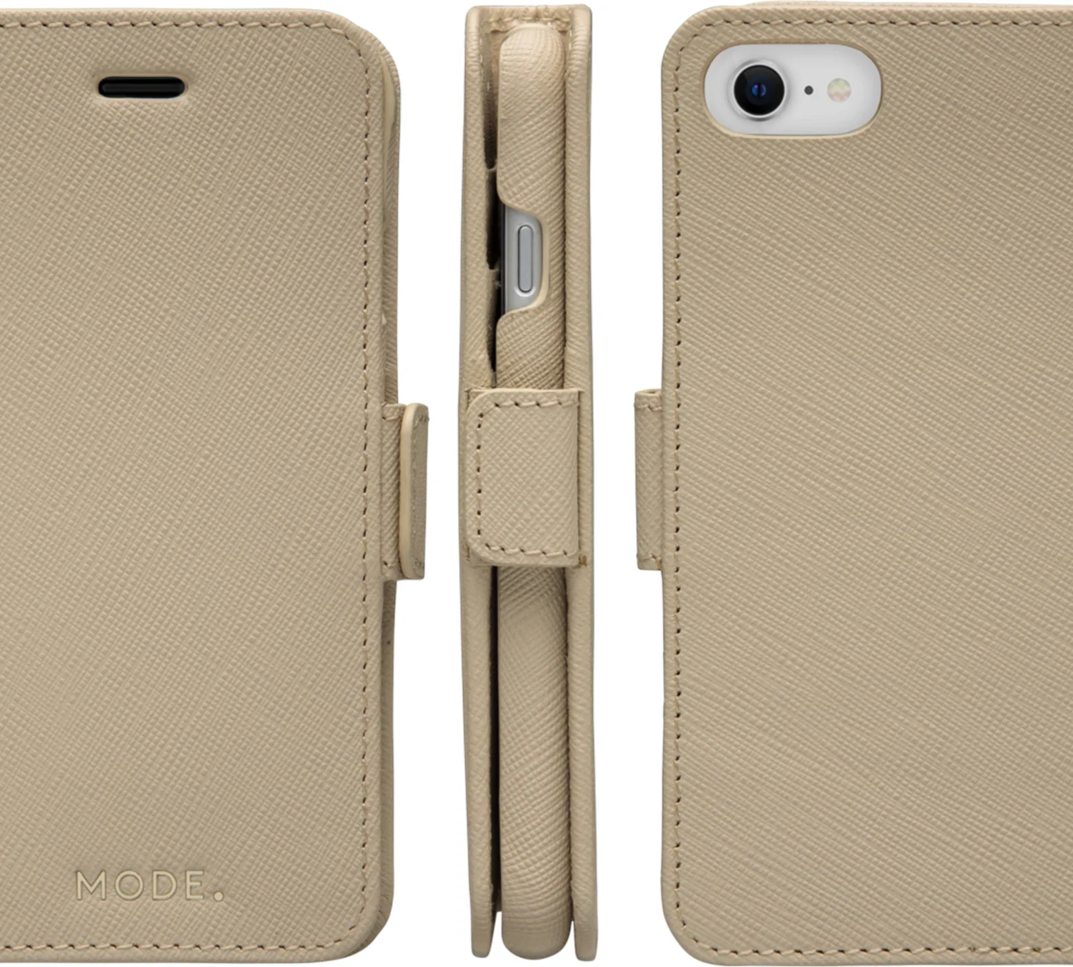 Dbramante1928 New York Leather Folio Case iPhone SE 3rd / 2nd / 8 / 7 Sahara Sand - BONUS Screen Protector - Image 4