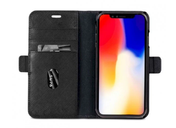 Dbramante1928 New York Leather Folio Case iPhone XS Max -Night Black - Image 4