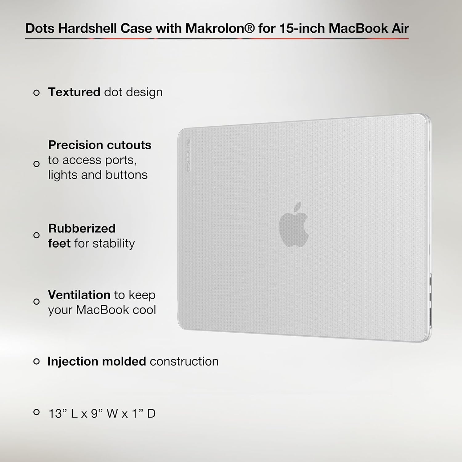 Incase Dots Hardshell Case with Makrolon for 15-inch MacBook Air (M2/M3, 2023-2024) - Clear - Image 3
