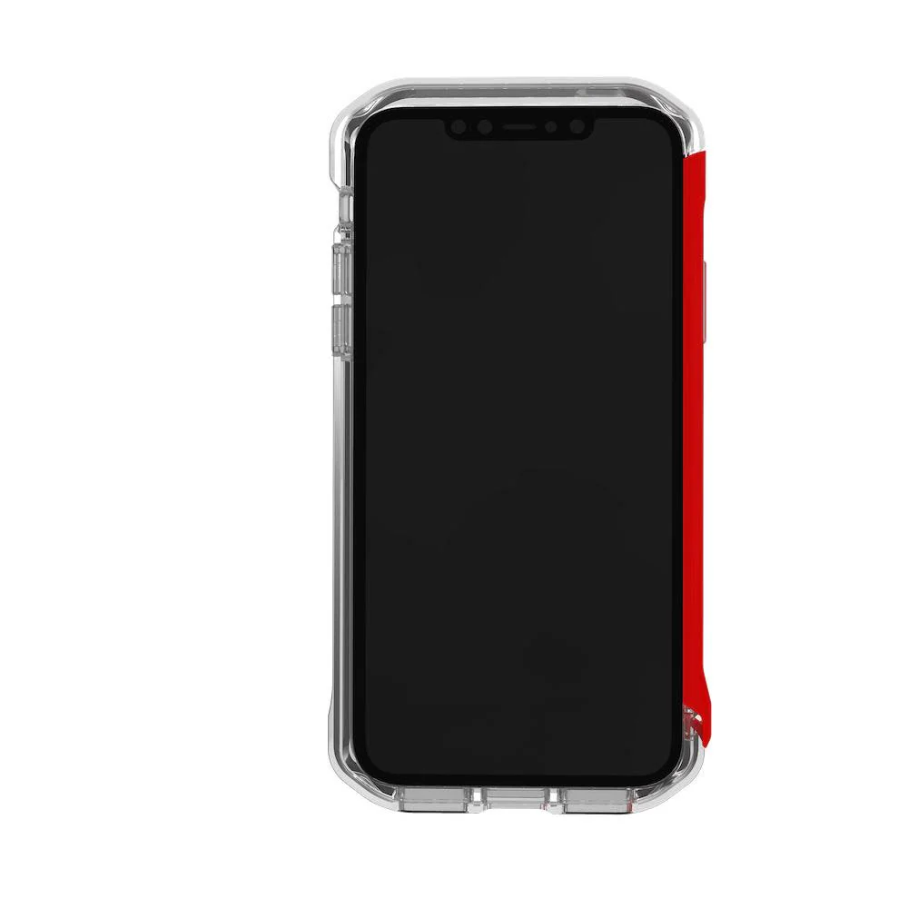 Element Case Rail Protective Slim Bumper Case For iPhone 11 Pro Clear Red - BONUS Screen Protector! - Image 4