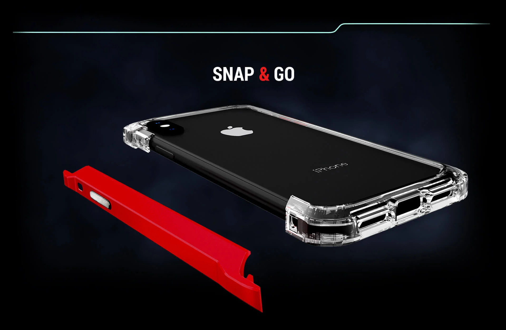ElementCase Rail for iPhone 11 / XR Clear Red - BONUS Screen Protector! - Image 4