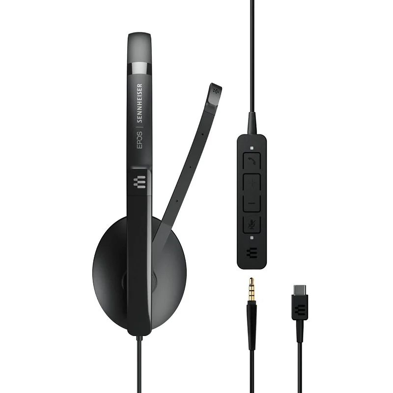 EPOS Sennheiser ADAPT 165 USB-C II On-Ear Double-Sided USB-C Headset - Black - Image 4