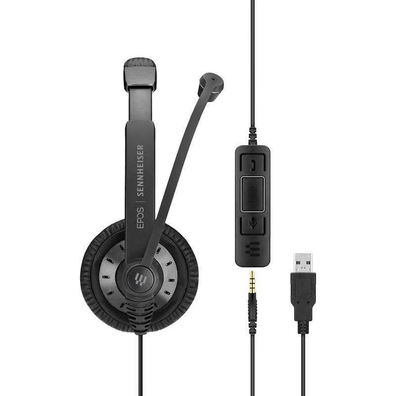EPOS Sennheiser IMPACT SC 75 USB MS Wired/Double-Sided Headset w/ 3.5mm Jack Black - Image 4