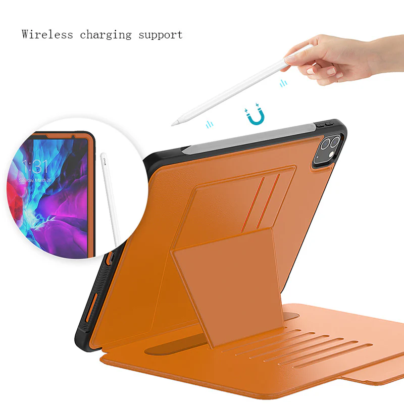 Folio Synthetic Leather Folio Case iPad Pro 11 & Air 5 & 4 with Kickstand - Brown - Image 5
