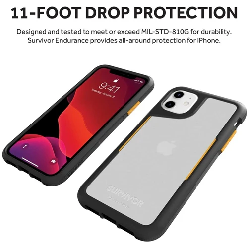 Griffin Survivor Endurance Case for iPhone 11 / XR 6.1 inch Black Citrus - Image 5
