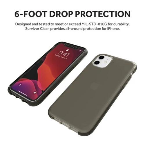 Griffin Survivor Clear Slim Protective Case iPhone 11 - Black - Image 4
