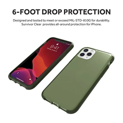 Griffin Survivor Clear Slim Protective Case iPhone 11 Pro - Green - Image 4