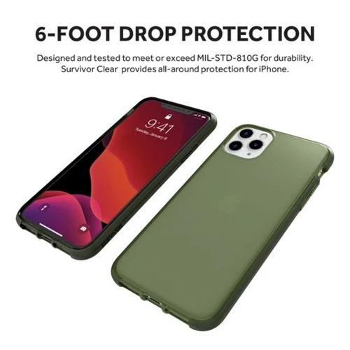 Griffin Survivor Clear Slim Protective Case iPhone 11 Pro Max - Green - Image 4
