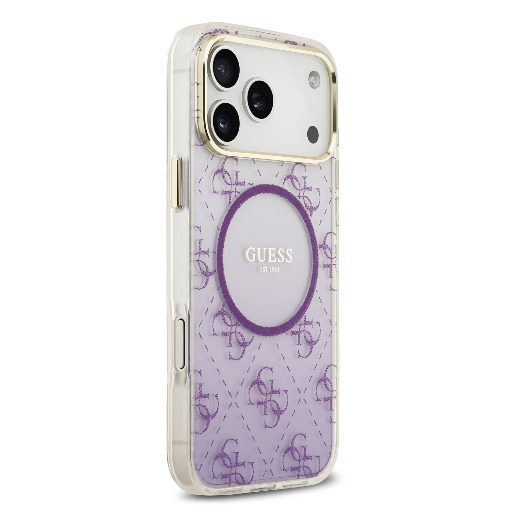 Guess 4G Glitter Edition Gradient MagSafe Case iPhone 17 Pro Max – Purple - Image 4