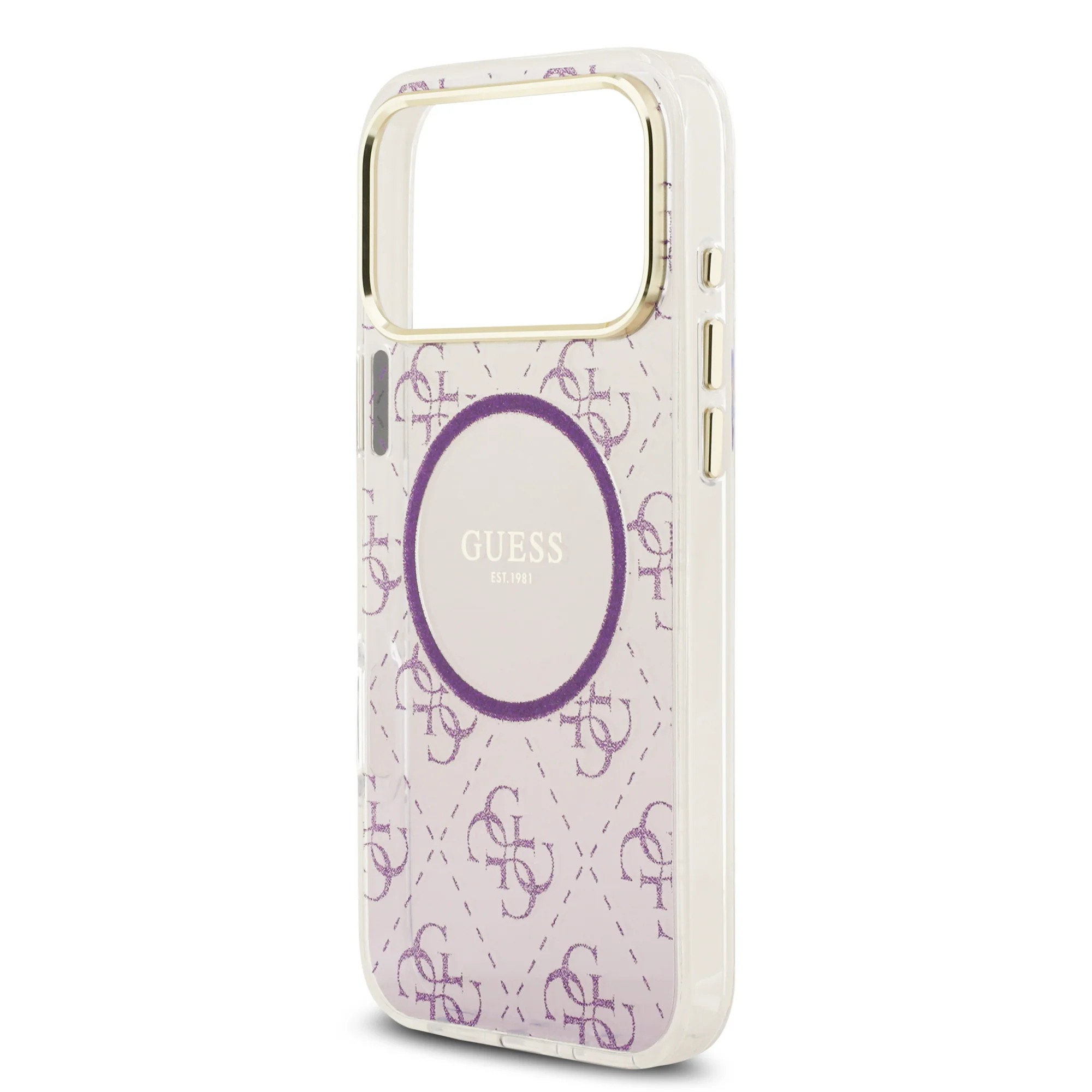Guess 4G Glitter Edition Gradient MagSafe Case iPhone 17 Pro Max – Purple - Image 6