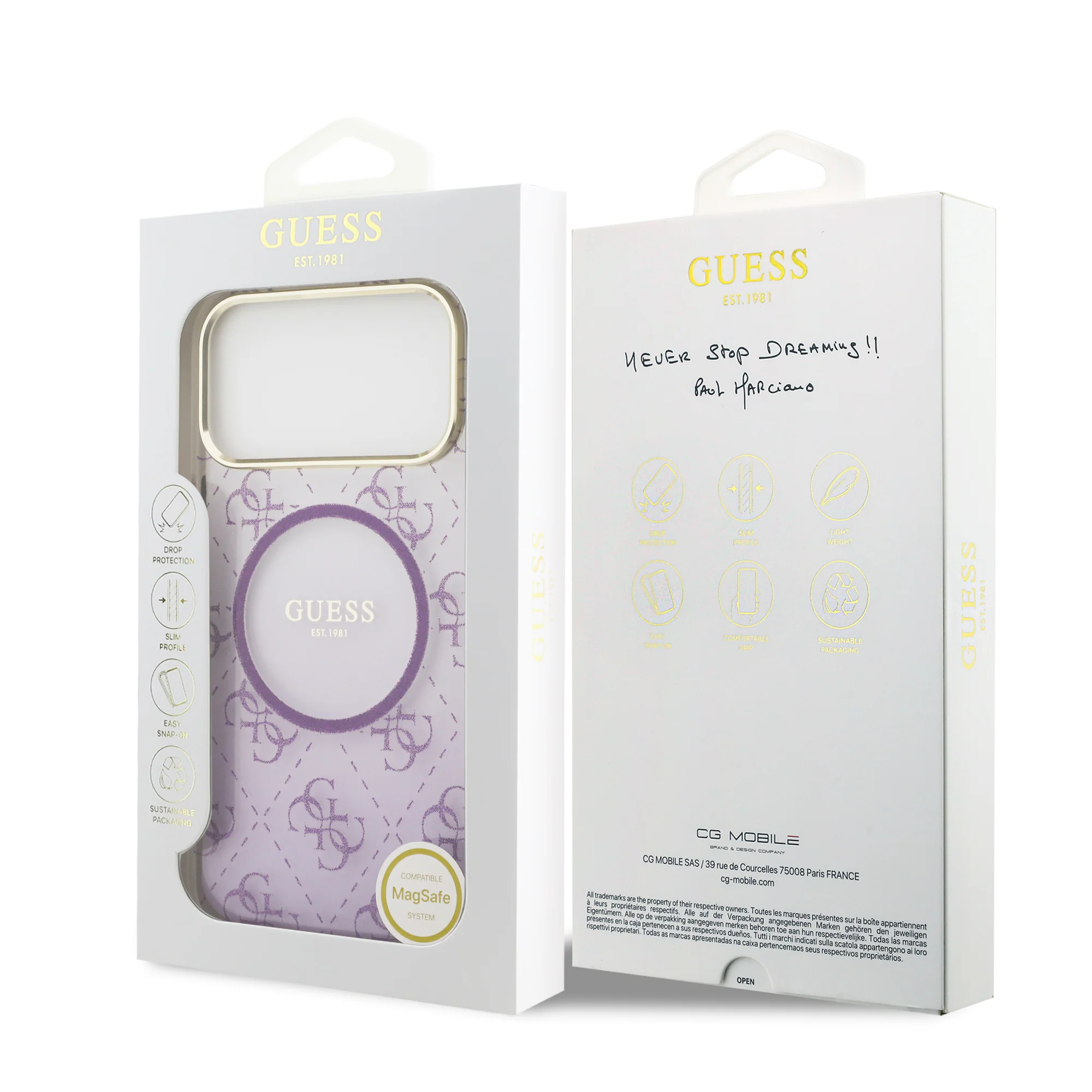 Guess 4G Glitter Edition Gradient MagSafe Case iPhone 17 Pro Max – Purple - Image 8