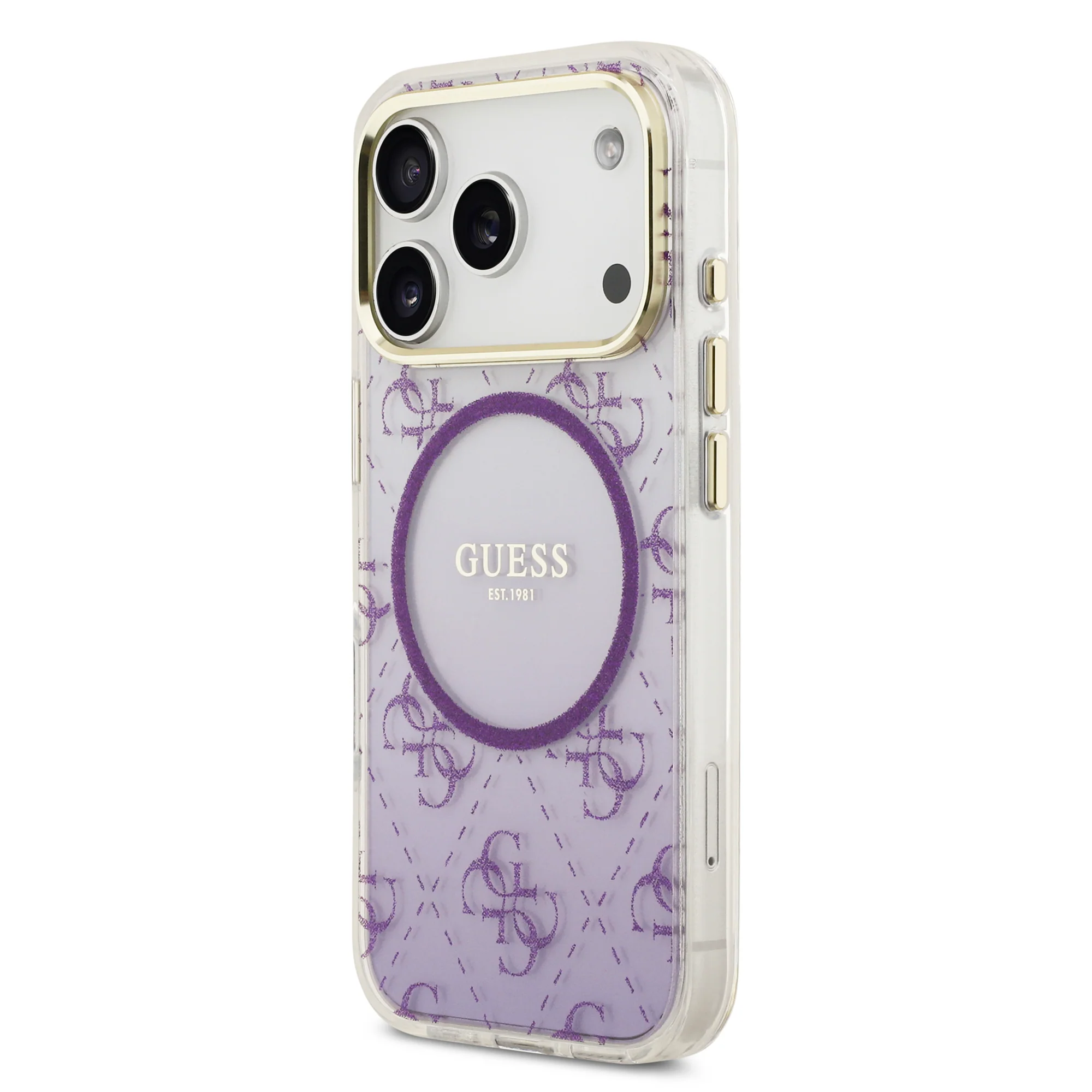 Guess 4G Glitter Edition Gradient MagSafe Case iPhone 17 Pro – Purple - Image 2