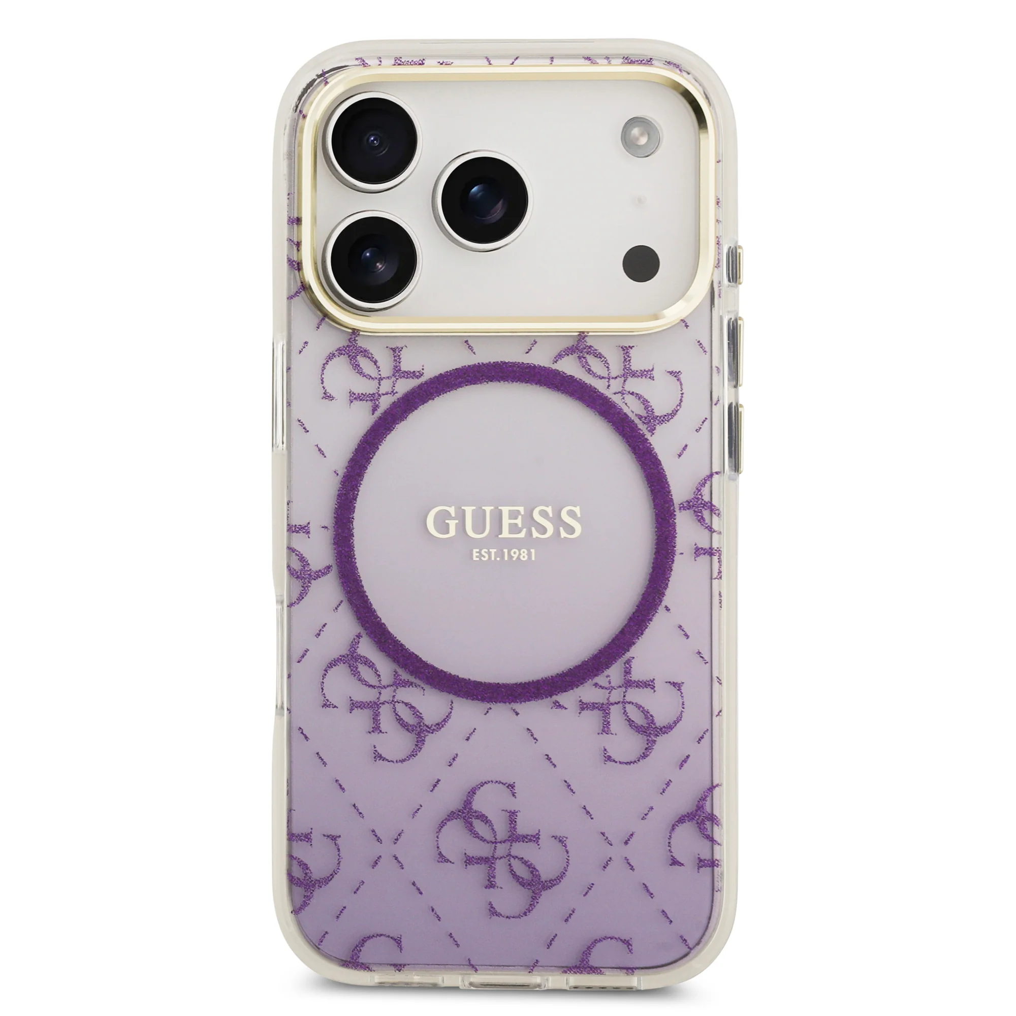 Guess 4G Glitter Edition Gradient MagSafe Case iPhone 17 Pro – Purple - Image 3
