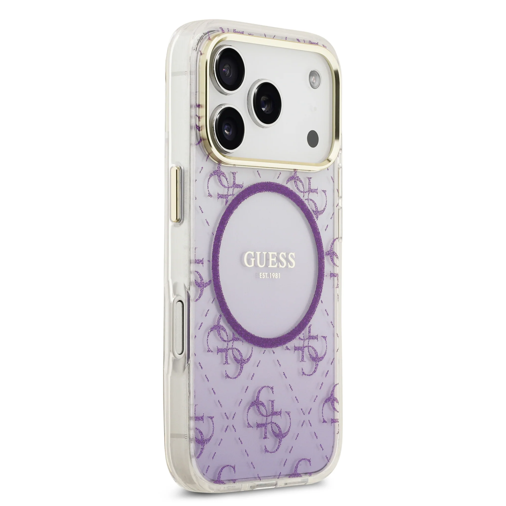 Guess 4G Glitter Edition Gradient MagSafe Case iPhone 17 Pro – Purple - Image 4
