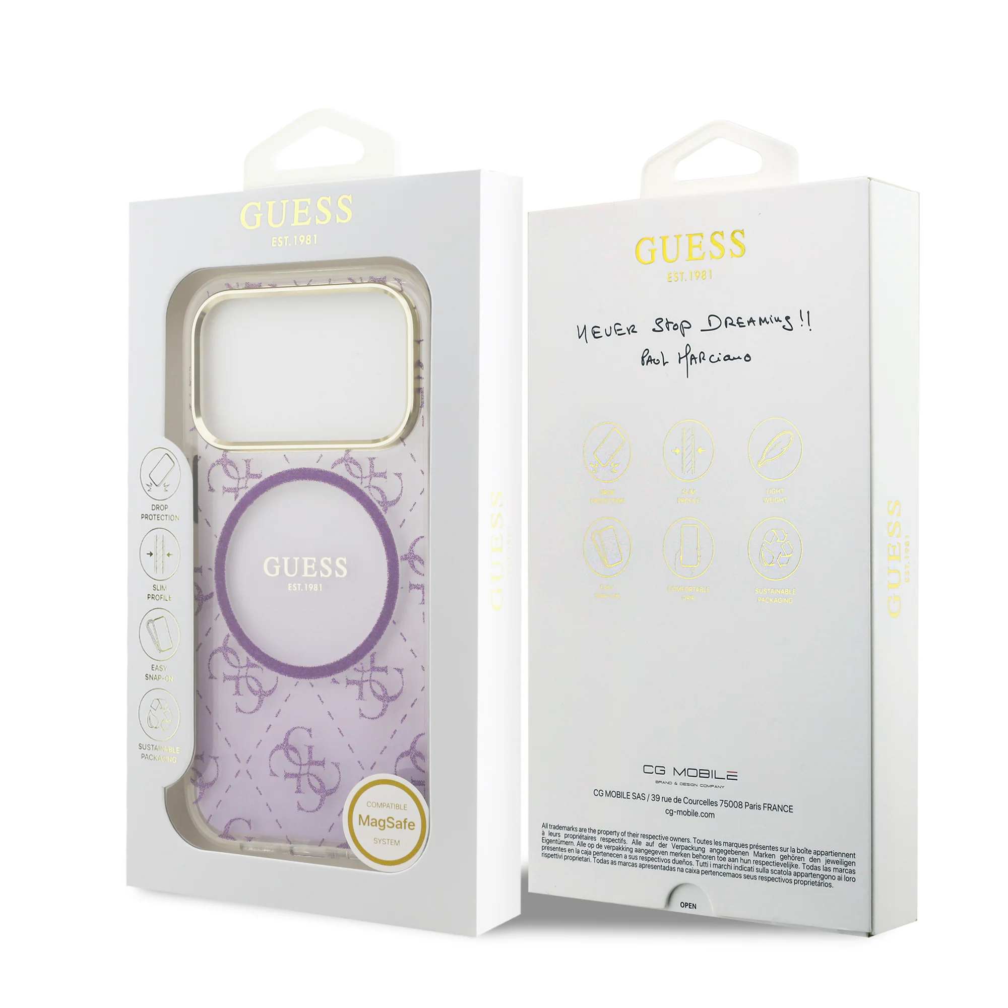 Guess 4G Glitter Edition Gradient MagSafe Case iPhone 17 Pro – Purple - Image 8