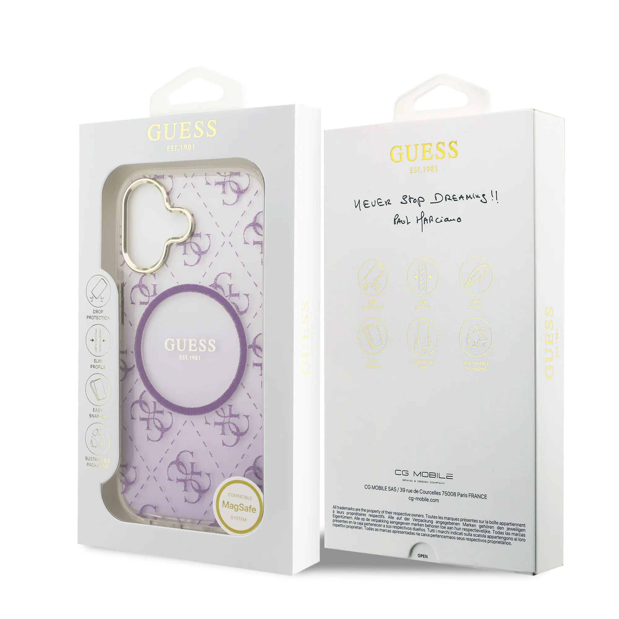 Guess 4G Glitter Edition Gradient MagSafe Case iPhone 17 – Purple - Image 8
